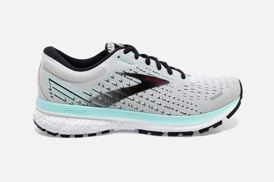 Brooks Women's Ghost 13 Road Running Shoes Grey/Light Turquoise/Black KYWZ-21063